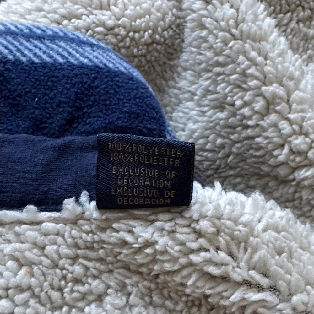 Size M (10-12) Freed Foundry blue plaid fleece Sherpa lined Shacket jacket